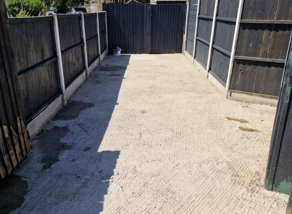 Cleaned outdoor yard area