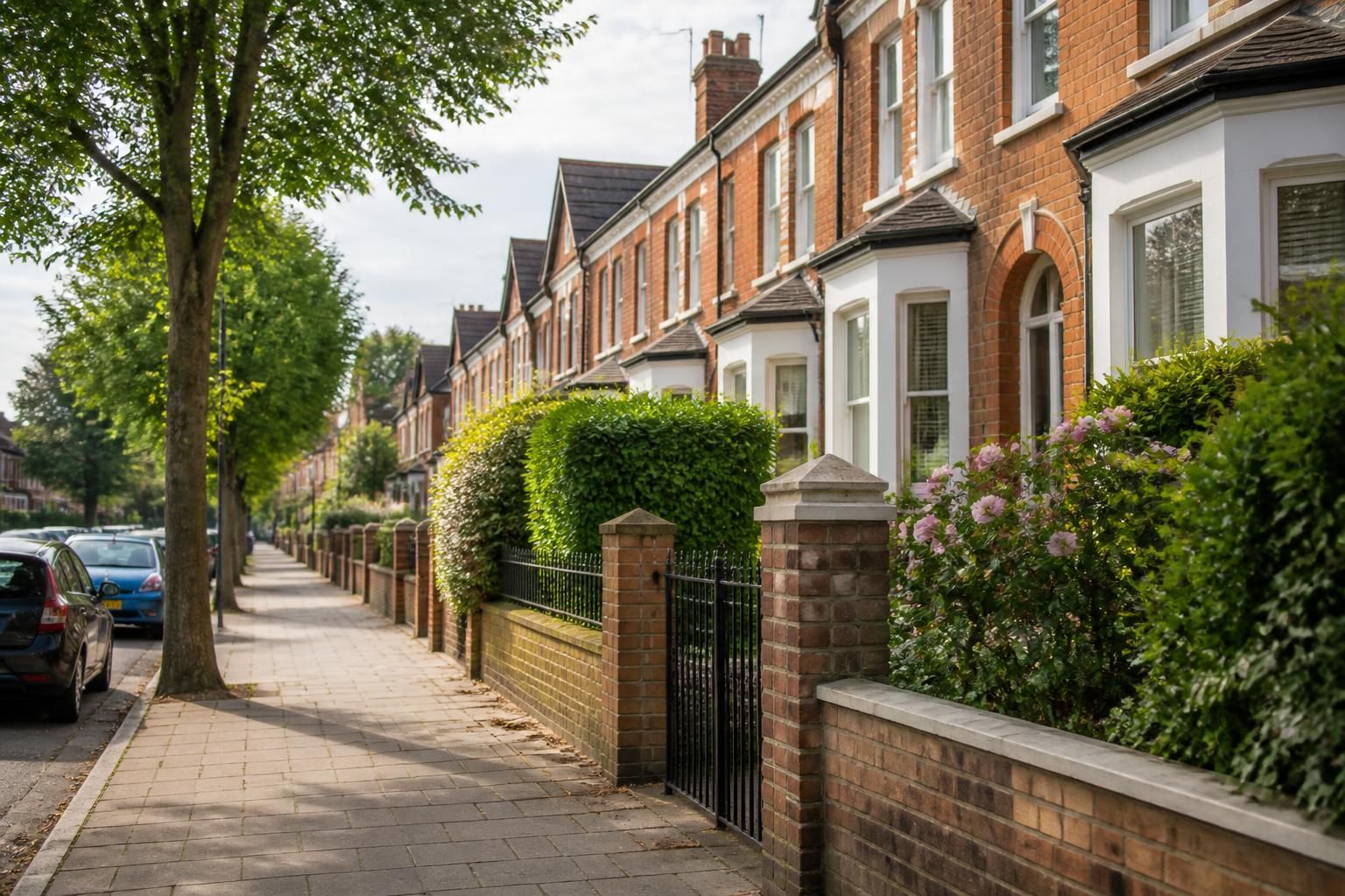 Well-kept Leicester homes along a clean residential street.