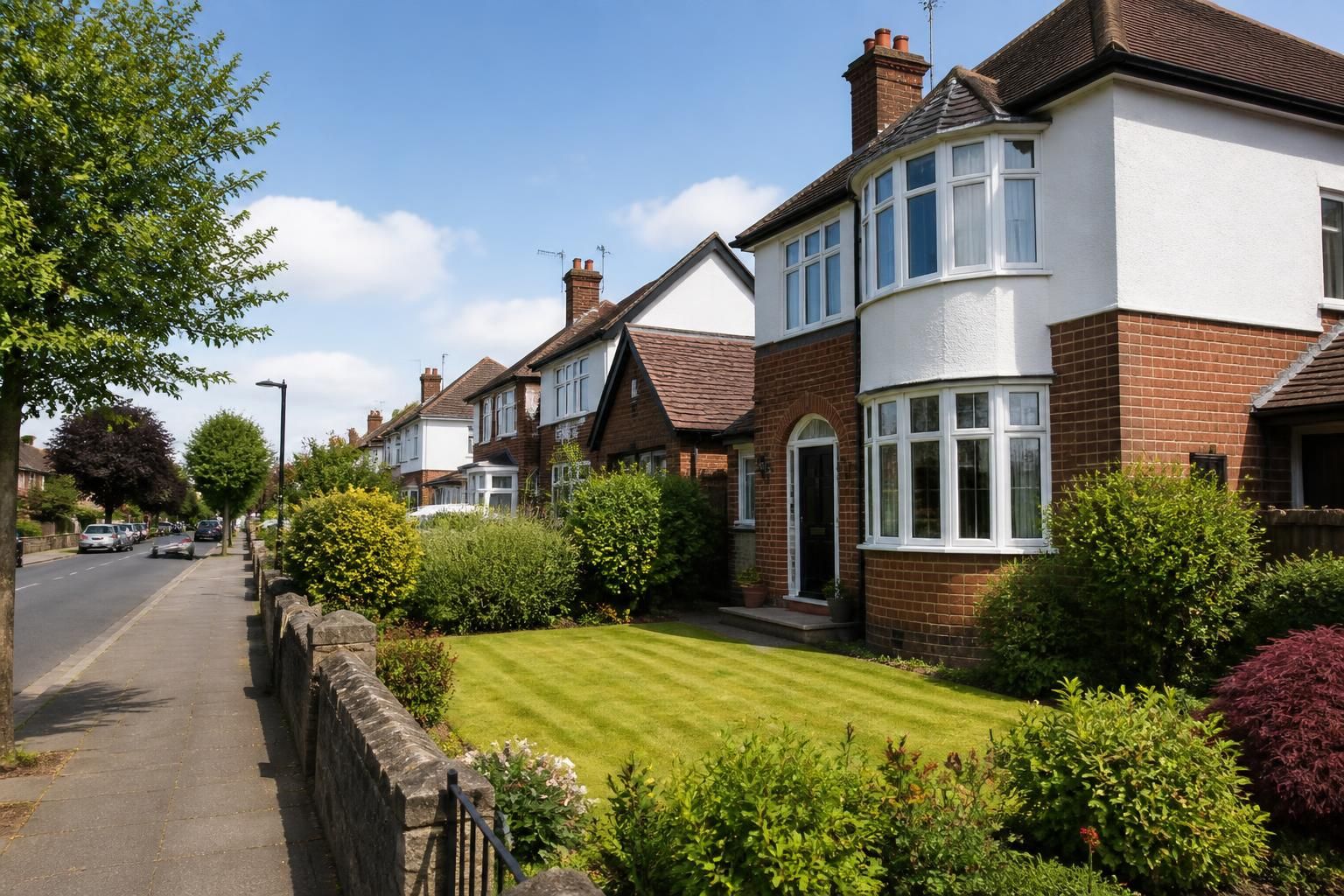 Clean Littleover family homes with manicured front gardens.